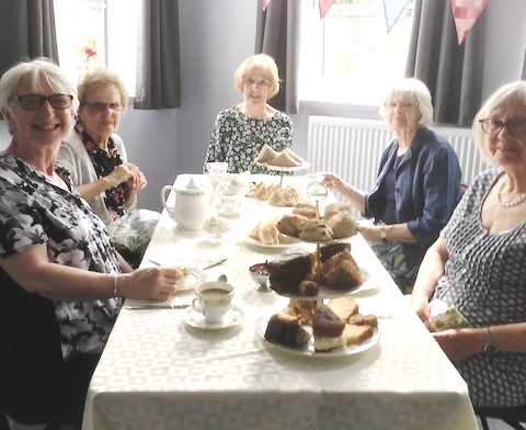 Some of the members who attended the Afternoon Tea in the Village Hall held to celebrate the work of health and care workers in July 2021