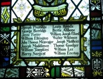 World War 1 names in stained glass