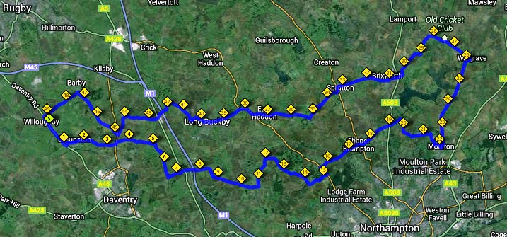 Tour of Northamptonshire Villages Route